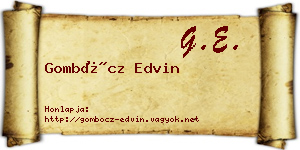 Gombócz Edvin névjegykártya